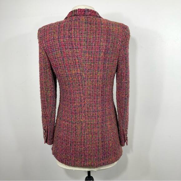 Chanel 1998 Fall Collection Pink Tweed Vintage Blazer Jacket FR 38 US 6 - Picture 6 of 14